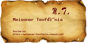 Meissner Teofánia névjegykártya